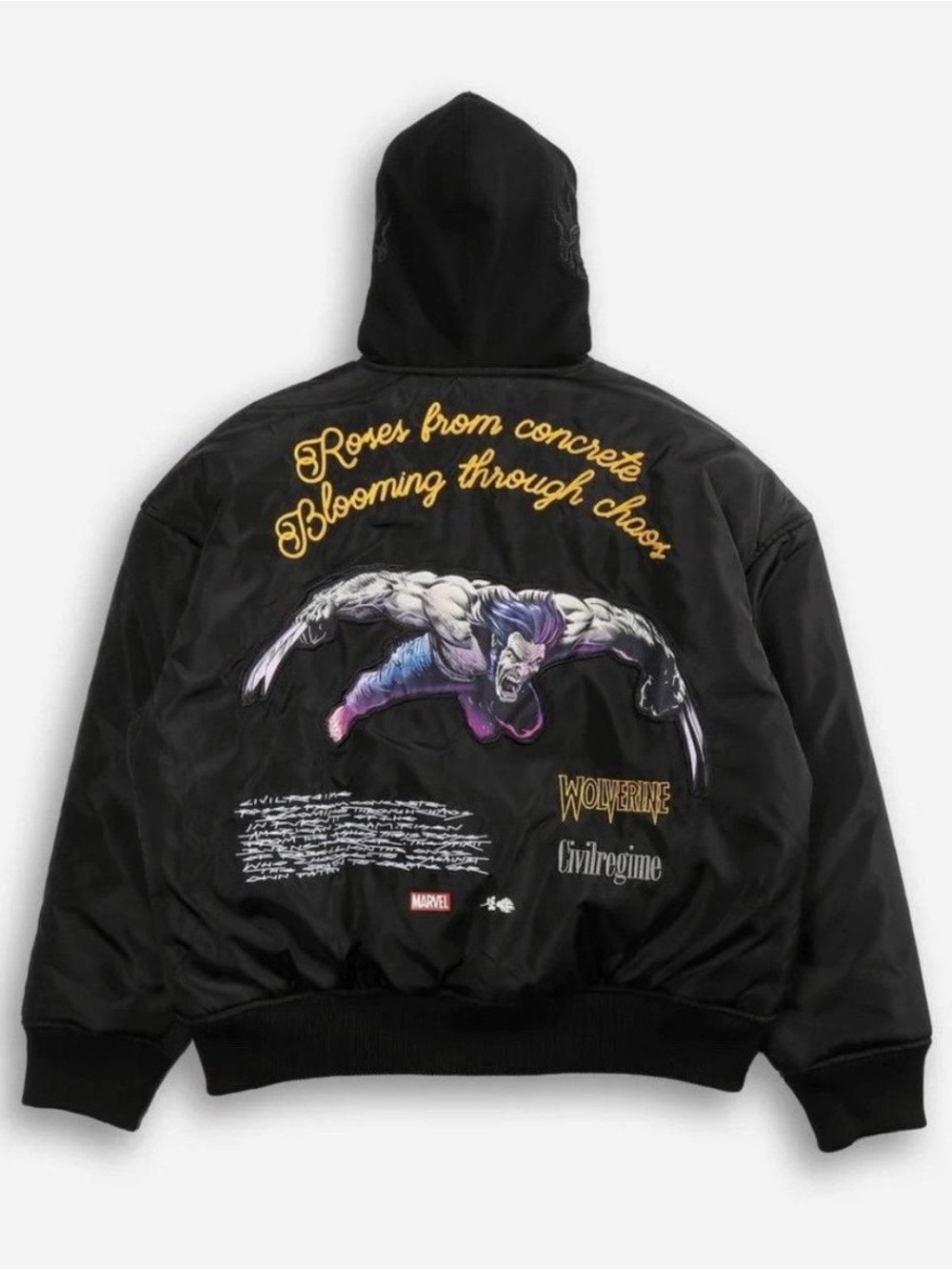 Brand New Civil Regime x Marvel Wolverine Men’s Large Hooded Bomber Jacket